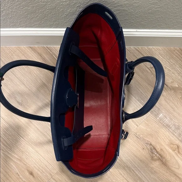 Ralph Lauren Navy Blue Leather Tote - Picture 6 of 6